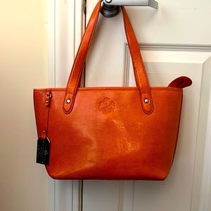 Ralph Lauren Orange Purse with Zipper